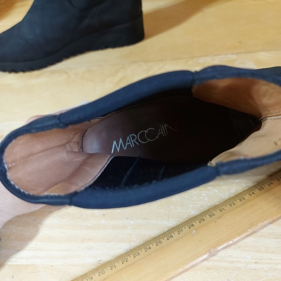 MARC CAIN newbuck suede black leather booties Size 37 - Picture 9 of 12